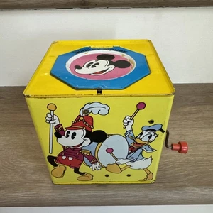 1970's Mickey MOUSE Jack In The Box Musical Carnival Toy WALT Disney Productions - Picture 1 of 10