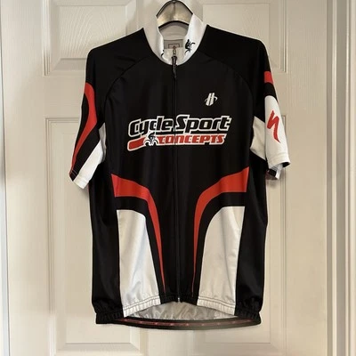Camiseta deportiva de ciclismo Hincapie para adultos con cremallera completa manga corta negra/roja - grande Foto 1 de 4