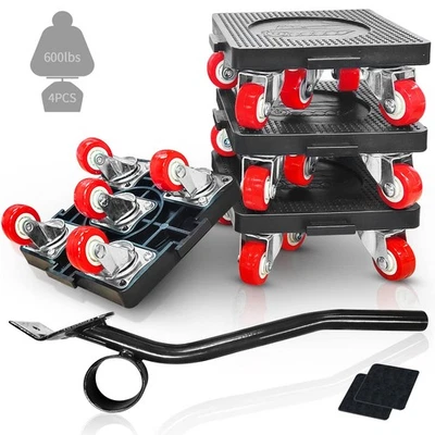 4 Pack Furniture Roller Mover with 5 Wheels & Furniture Lifter, Furniture Dol... - Image 1 of 4