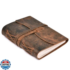 LEATHER VILLAGE Vintage Leather Journal A4 - Brown | 240 Lined Pages | Rustic - Picture 1 of 5