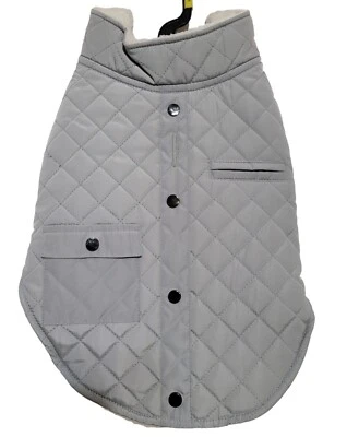 Nautica Pet Quilted Fleece Lined Water Repellent Dog Jacket SMALL Gray No Tags - Image 1 of 4