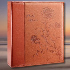 Photo Album 8X10 Clear Pages Pockets Leathe Cover Slip Slide in Photo Album Hold - Picture 1 of 8