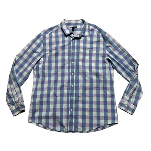 Gap Shirt Mens XL Classic Fit Pastel Plaid Button Up Long Sleeve Blue Purple - Picture 1 of 11