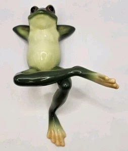 Franz Porcelain Laid Back/Relaxing Frog Figure - Picture 1 of 6