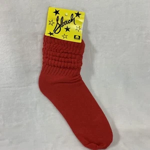 Slouch Socks Women's Scrunch Hooters Socks Red Holiday Sz 9-11 NWT Made In USA - Picture 1 of 12