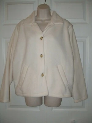 Chaqueta polar grande para mujer Cherokee blanca cálida y acogedora mangas largas NUEVA Foto 1 de 4