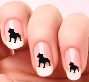 40 Nail Art Vinyl Stickers, Staffordshire Bull Terrier, Staffie. 2 Strips of 20 - Picture 1 of 1