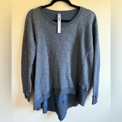 Sudadera asimétrica azul jaspeado WILT, talla pequeña Foto 1 de 2