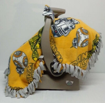 Star Wars Androids Fleece Infant/ Baby Car Seat Canopy/Tent/Cover Handmade - Image 1 of 4