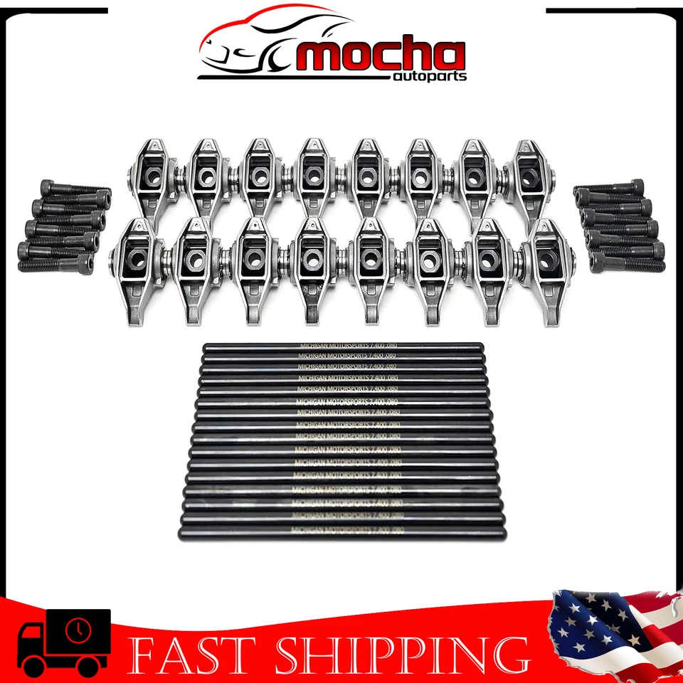 LS1 Rocker Arms with Upgraded Trunion Kit Installed fits 4.8 5.3 5.7 6.0 LS2 LS6 - Image 1 of 4