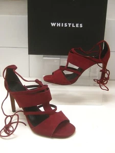 ZAPATOS DE AGUJA SILBATOS SANDALIAS 6 39 NOCHE cuero gamuza borgoña BREA precio de venta sugerido por el fabricante 195 GBP - Imagen 1 de 14