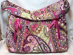Lisa B VERA BRADLEY “Very Berry Paisley” Zippered Shoulder Bag VGUC - Picture 1 of 10