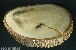 19,5 Zoll x 17,5 Pappel Kreis geschnitten Baum Runde Scheibe Rustikal Hochzeitstorte Ständer - Bild 1 von 4