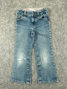 Levis 517 Flare Jean Girl 5 Slim Blue Denim Stretch Adj Waist Distressed 19x16  - Picture 1 of 10