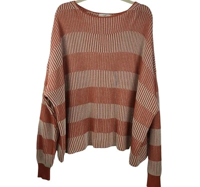 Suéter tejido acanalado caballete de gran tamaño mediano nuevo sin etiquetas para mujer NUEVO Foto 1 de 4