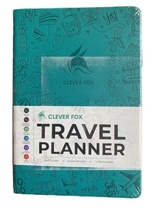 Clever Fox Travel Planner Organizer Journal Turquoise Hardcover 5.8x8.3 SEALED - Picture 1 of 11