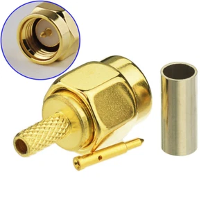 Enchufe de crimpado macho recto SMA RG174 RG316 LMR100, conector jack coaxial RF - Imagen 1 de 1