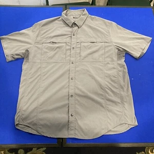 REI Mens Outdoors Hiking Vented L Extra Large Gray Short Sleeve Button Up Shirt - Picture 1 of 10
