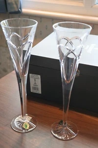 2 Waterford Crystal Wishes Toastflöten "Love & Romance" Design 28 cm + Box - Bild 1 von 7