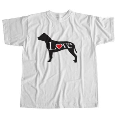 Linda camiseta unisex Love American Staffordshire Terrier perro mascota amante cachorro Foto 1 de 3
