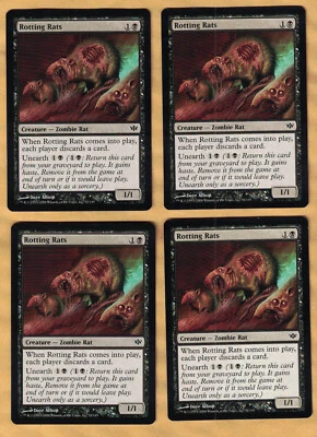 4x  Rotting Rats (Conflux,  Common,  English ,  2009) Magic MTG x4 4 - Image 1 of 2