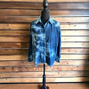ZARA MUJER PREMIUM COLECCIÓN DENIM Azul Mangas Largas Botones Camisa Talla Pequeña - Imagen 1 de 3