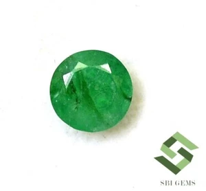 5.70 mm Certified Natural Emerald Round Cut 0.77 CTS Untreated Loose Gemstone - Picture 1 of 6