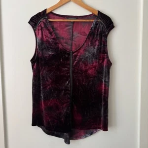 Camiseta sin mangas Y2K Whimsigoth Terciopelo L Borgoña Negra Gótica Grunge Vampiro Romántica - Imagen 1 de 8