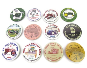 (12 piezas) 2-1/4" - 2-1/2" Antiguo Motor Tractor Power Show Pinback Botones - Imagen 1 de 6