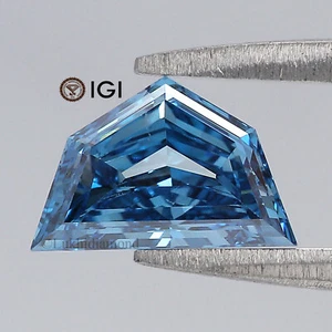 1.08 CT IGI Certified Pentagonal Cut Fancy Vivid Blue VS2 Clarity Lab Diamond - Picture 1 of 9