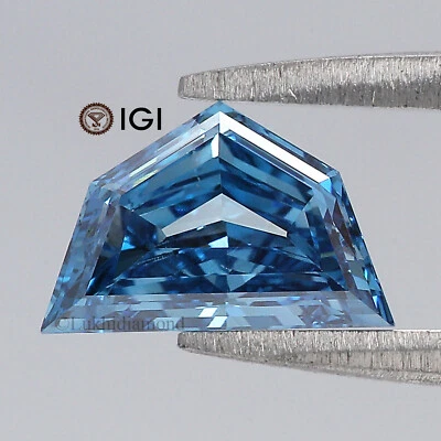 1.08 CT IGI Certified Pentagonal Cut Fancy Vivid Blue VS2 Clarity Lab Diamond - Image 1 of 4