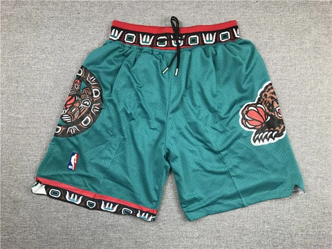 Hot Memphis Grizzlies Vintage Version Men Deep Green Basketball Shorts Just Don Cover