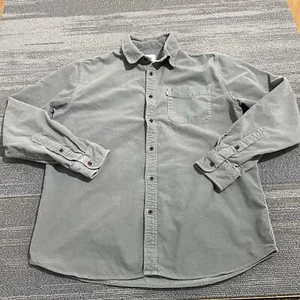 Katin Shirt Mens Medium Gray Corduroy Cotton Long Sleeve Button Up Front Surfer - Picture 1 of 9