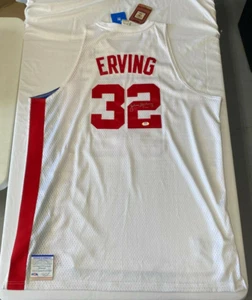 Julius Erving Signed Adidas Hardwood Classics New Jersey NETS Jersey COA 595 - Picture 1 of 5