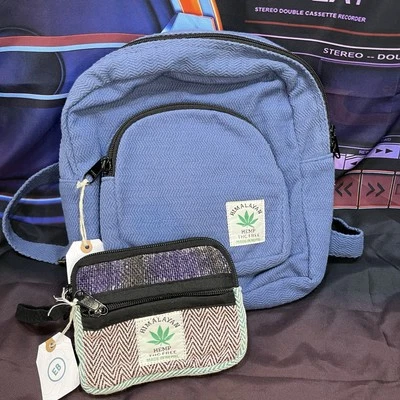 Mochila de viaje pequeña de cáñamo hippie boho del Himalaya y bolsa de muñeca Foto 1 de 4