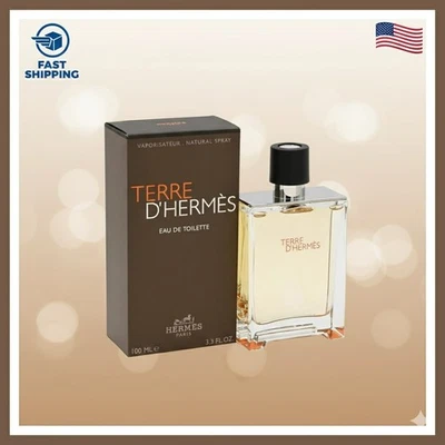 Terre d'Hermes por Hermes 3,3 OZ eau de parfum para hombres colonia de larga duración aroma fresco Foto 1 de 3