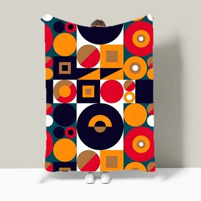 Bauhaus Geometric Bedspread Sofa Throw Blanket Soft Warm Holiday Birthday Gift - Image 1 of 4