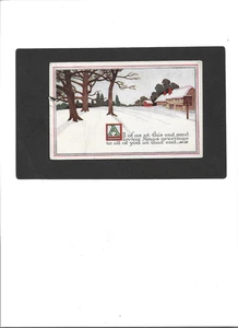 NAVIDAD VINTAGE PC "Saludos" 12-4-1914 Hogar y Nieve - Imagen 1 de 2