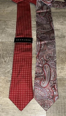 Corbatas para hombre Sean John 100 % seda 2 corbatas cachemira círculos geométricos extra largos nuevas con etiquetas Foto 1 de 4