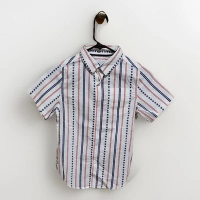 🇺🇸 Camisa abotonada roja, blanca y azul para niños 6/7 Cat & Jack nueva con etiquetas *ENVÍO GRATUITO Foto 1 de 2