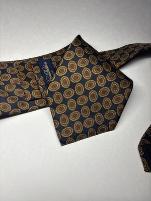 Gravata vintage Brooks Brothers Makers azul antiga Madder geométrica 59”x3,75” - Imagem 1 de 4