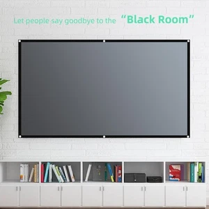 16:9 Simple Projector Curtain 60 84 100 120 130 inch HD Display Screen - Picture 1 of 14