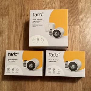 NEU OVP tado X Starter Kit Smartes Heizkörper Thermostat 3 Stück + Bridge - Bild 1 von 11