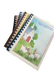 Lot of 6 Vintage Spiral Cookbooks Church  Community Cookbooks Midwest Illinois - Picture 1 of 7