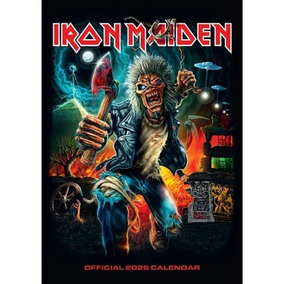 DANILO PROMOTIONS LTD 2026 Calendar Iron Maiden Month to View A3 Calendar Official Product