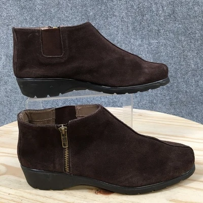 Botas Aerosoles Mujer 8.5 M Marrón Sónico Botines Gamuza Cremallera Lateral Cuña Foto 1 de 4