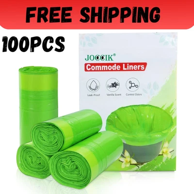 Commode Liners for Bedside Commode Vanilla Scented 100pcs Disposable Bags Univer - Image 1 of 4