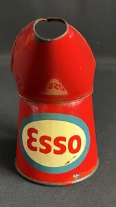 ESSO MOTOR ACEITE MEDIA PINTA VERTER JARRA DE LATA DE MEDICIÓN GARAJE EXPLANADA LATA DE EXHIBICIÓN - Imagen 1 de 11