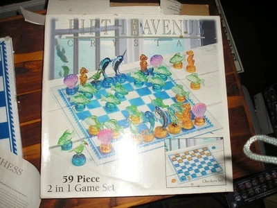 Ocean Themed Chess Set -  Glass - Image 1 of 4