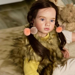 Enorme kit pintado muñeca renacida de 40 pulgadas pieza hágalo usted mismo con cuerpo de tela pelo enraizado ojos regalo - Imagen 1 de 4